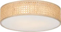 QAZQA - Orientalisch Orientalische Deckenleuchte I Deckenlampe I Lampe I Leuchte Rattan 40 cm 3-flammig - Tromma I Wohnzimmer I Schlafzimmer - Rund - LED geeignet E27