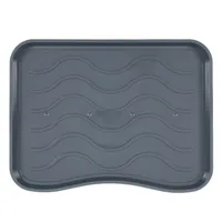 e-floor Schuhablage 38x50 cm Signet Grau– Wasserdichte, pflegeleicht, Kunststoffmatte schützt Böden vor Schmutz & Wasser, hält 2 Paar Schuhe
