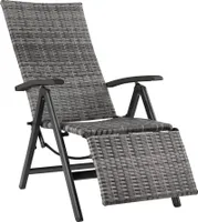 Záhradné ratanové kreslo RELAX s opierkou na nohy