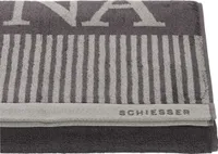 Schiesser Frottier Saunatuch Rom | 100% Baumwolle aus hachhaltiger Produktion | garngefärbt, weich, saugstark, groß | 75x200 cm | Dunkelgrau | Anthrazit