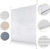 Plissee Klemmfix, verspannt, blickdicht, Sichtschutz Sonnenschutz Jalousie Weiß,90 cm x 130 cm (B x L)