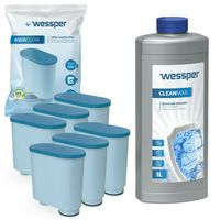 6x Wasserfilter für Saeco, Philips wie AquaClean CA6903 + Entkalker 1L