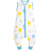 Baby Schlafsäcke Sommer ärmelloser Reißverschluss mit Füßen 0.5 Tog 100% Baumwolle Sommerschlafsack mit Beinen Babyschlafsäcke 65-80 cm