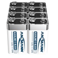 ANSMANN Alkaline longlife 9V Block Batterien (8 Stück) - ideal für Rauchmelder