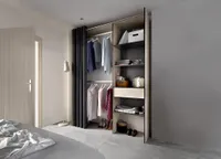 Kleiderschrank Kleiderschranksystem - B. 110/160 cm - Eichefarben & Anthrazit - LAURENT