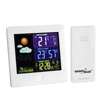 Bezdrátová meteorologická stanice Alarm venkovního senzoru Barevný displej Zelená Modrá GB521W