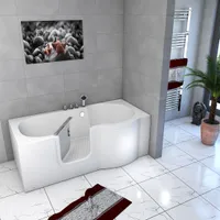 Seniorenwanne mit Tür S12-TH-L Badewanne 170x85cm