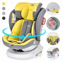 Daliya® Kindersitz I 0-36 KG I Isofix I 0-12 Jahre I SIP I Top Tether I Kinderautositz Autositz  Auto Sitz ROTAZIONE  Babyschale  Gruppe 0+ / I / II / III ( Gelb )