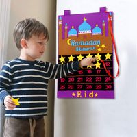 Eid Mubarak DIY Filz Kalender Countdown Ramadan Dekoration Für Startseite Islamischen Muslimischen Party Decor Ramadan Kareem Eid Al Adha Geschenke