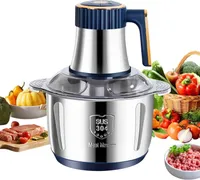 Zerkleinerer, Universal zerkleinerer, Gemüseschneider, 500W Elektrischer Multizerkleinerer Mit 5L Edelstahlschüssel,für Fleisch, Zwiebeln, Babynahrung