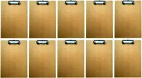 10 Set Klemmbrett A4 Holz mit Klemme aus Metall | Schreibunterlage | Clipboard