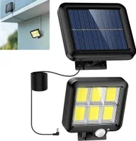 120 LED Solarleuchte Solarlampe mit Bewegungsmelder Außen Sensor Fluter Strahler