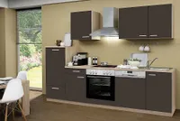 Küchenblock ohne Elektrogeräte Classic 280 cm in lava matt (Geschirrspüler geeignet)