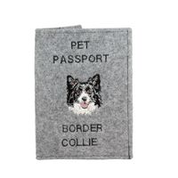 Art-Dog Reisepasshülle Handgefertigt Muster, 17x12,5cm, Border Collie