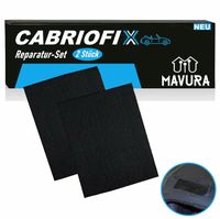 CABRIOFIX Cabrio Dach Verdeck Reparatur, Set Verdeck selbstklebend alle Marken Schwarz [2er Set]