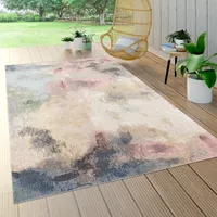 Outdoor Teppich Wetterfest Wohnzimmer Vintage Farbverlauf Pastell Abstrakt Beige Grösse 160x230 cm