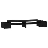 Prolenta Premium - Podstawka pod monitor czarna 100x27,5x15 cm lite drewno sosnowe