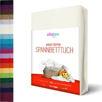 Jersey TOPPER Spannbettlaken 90x200 - 100x200cm Boxspringbett Spannbetttuch 100% Baumwolle, in Farbe: Weiß