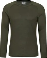 Mountain Warehouse - "Talus" pánske termo tričko s dlhým rukávom a výstrihom MW1301 (XL) (Khaki Green)