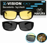 X-VISION Sonnenbrille Nachtsichtbrille Überziehbrille Überbrille Polarisiert 2er