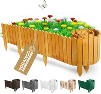 BOGATECO Rollborder dřevěné latě | 10 cm vysoké a 200 cm dlouhé | dřevěný plot | plot z latí ideální jako lemování záhonů | hnědá barva