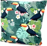 heimtexland ® Outdoorkissen mit Füllung Garten Dekokissen 45x45 schmutz- und wasserabweisend Deko Kissen Outdoor Typ688 Tukan Dschungel