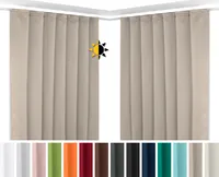 Beautex 2er Set Verdunkelungsgardine mit Kräuselband U-Band, Blackout Vorhang blickdicht abdunkelnd (Hellbraun 140x145 cm)