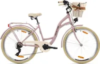 Goetze Mood 26 | 17 Zoll City Bike Damen Fahrrad, Komfortrahmen, 6- Gang Shimano Tourney, V-Brake Bremsen, Korb mit Bezug!