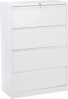 BELIANI Kancelářská komoda bílá kovová 4 zásuvky uzamykatelná průmyslový design kancelář