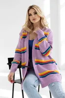 PeeKaBoo Cardigan Strickjacke bunt gemustert für Damen lila