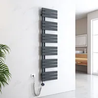 EMKE Handtuchtrockner Elektrisch Asymmetrie Badheizkörper mit Timing Thermostat Handtuchwärmer 1599 x 400mm Anthrazit Handtuchhalter Heizkörper mit 800W Heizstab