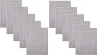 Betz 10 Stück Badvorleger 50x70 cm PREMIUM Badematte Badteppich Duschvorleger 100% Baumwolle 650g/m²  Farbe: silber