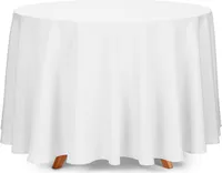 Ubrus, bílý, Ø 300 cm, polyester, kulatý, tkanina