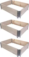 BigDean 3X Palettenrahmen für Hochbeet 80 x 60 x 20 cm = halbe Europalette - Holzrahmen faltbar, steckbar & stapelbar - ideal für Pflanzen, Blumen, Obst, Gemüse & Kräuter