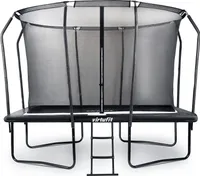 Virtufit Premium Outdoor-Rechtecktrampolin mit Sicherheitsnetz - Schwarz - 213 x 305 cm - Trampolin - Gartentrampolin