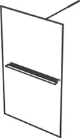 Parawan prysznicowy 200cm Marwell Walk In Shower Black Frame Pó?ka 200x12cm - parawan prysznicowy ze szk?em hartowanym 6 mm - z wysuwanym wieszakiem na r?czniki - wysokiej jako?ci aluminiowa rama