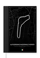 MuchoWow® Zápisník Denník Rozpočet A5 Preteky - F1 - Okruh - Taliansko - Autodromo Nazionale Monza - čierna