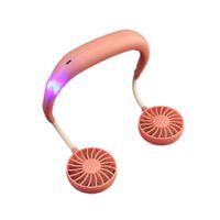 Ventilator USB Sportfan Mini Reiselüfter Wiederaufladbarer Nackenlüfter Faul Hals Hängender 360° Verstellbarer Fan, Rosa,