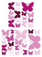dekodino® Wandtattoo Schmetterlinge Orchidee Kinderzimmer Deko Set