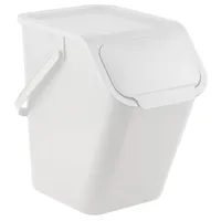 rgshop  Mülleimer Abfalleimer Mülltrennsystem 3x25L Box Weiß