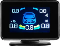 Radarowy system wspomagania parkowania - 8 czujników parkowania, wyświetlacz odległości LCD, regulowana głośność, akustyczny sygnał ostrzegawczy