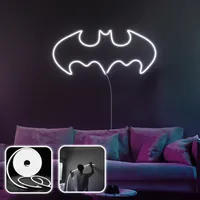 Opviq, Batman Night - Large - White,Dekorative Wand-LED-Beleuchtung, Weiß, Flexible Neonstreifen, 300 cm