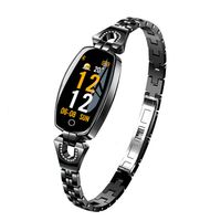 Frauen Smart Watch Sport Armband Tracker EKG Blutdruckmessgerät Smartwatch,Farbe:Schwarzer
