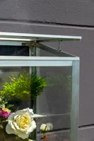 Vitavia Balkon- und Anlehn-Gewächshaus "Stad" aluminium eloxiert 3 mm ESG mit Stahlfundament