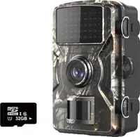 16MP 1080P přenosná zadní kamera s denním a nočním záznamem videa multifunkční venkovní lovecká kamera pro sledování divoké zvěře domácí kamera se záznamem videa IP66 vodotěsná s 38 infračervenými světly kamera