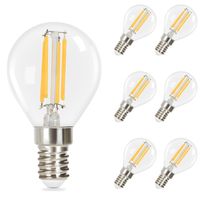 ZMH 6er LED Glühbirne Lampe: E14 Vintage Edison Glühlampe Warmweiß Filament Leuchtmittel G45 2700K Bulbs 4W Retro Birne Hochwertiges Glas Energiespar