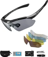 ROCKBROS Photochromatische Sportbrillen Sonnenbrille UV400 Fahrradbrille PC-Linse Schwarz