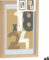 Fotorahmen 24 x 2,5 x 32,5 cm natürlich Glas Holz MDF (6 Stück)