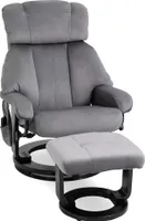 HOMCOM Massagesessel Fernsehsessel Sessel mit Hocker Massagefunktion samtartiges Polyester Grau 76 x 80 x 102 cm