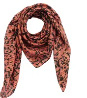 Baumwolltuch - Leopard 1 rot - gold - quadratisches Tuch